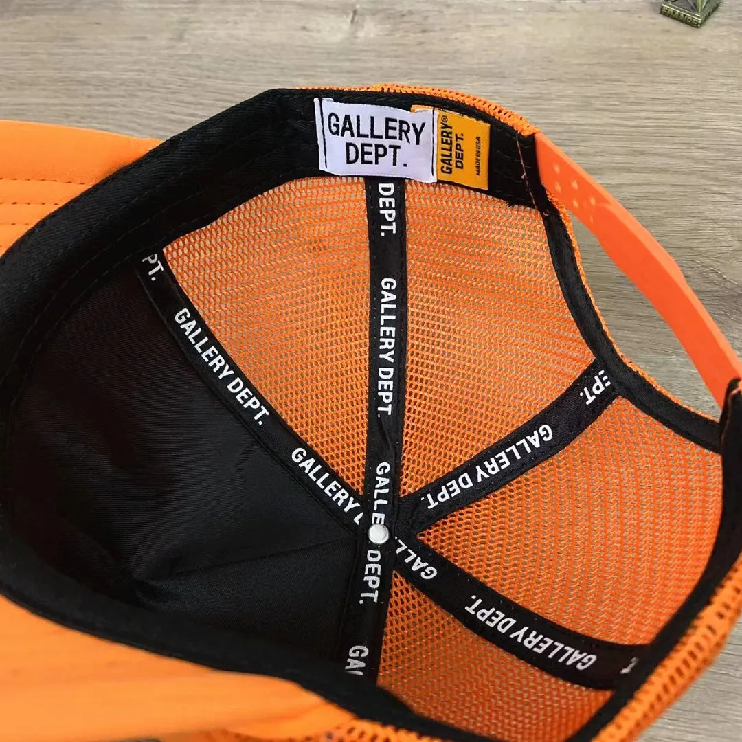 Non-returnable, non-exchangeable 9765#P76#GALLERY DEPT. Orange baseball cap mesh breathable peaked cap for men and women casual and versatile hat # Adjustable Color: Orange